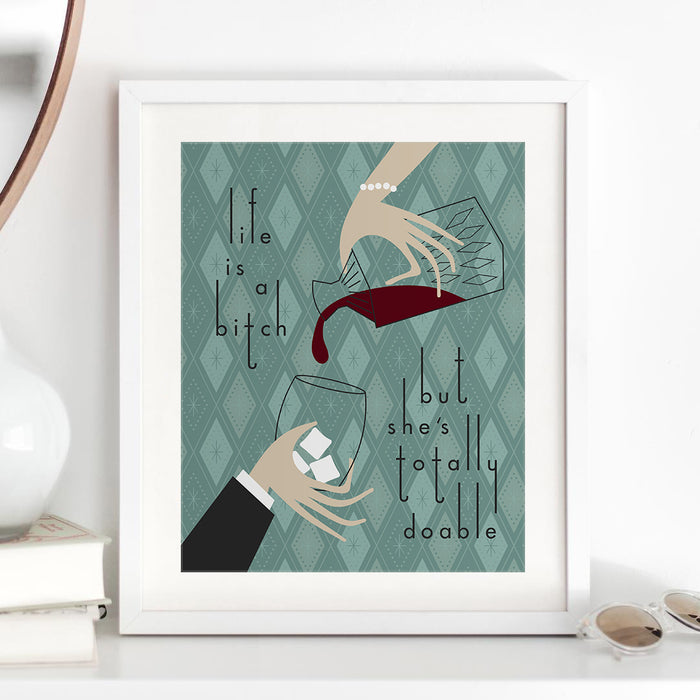 wine and cocktail art print