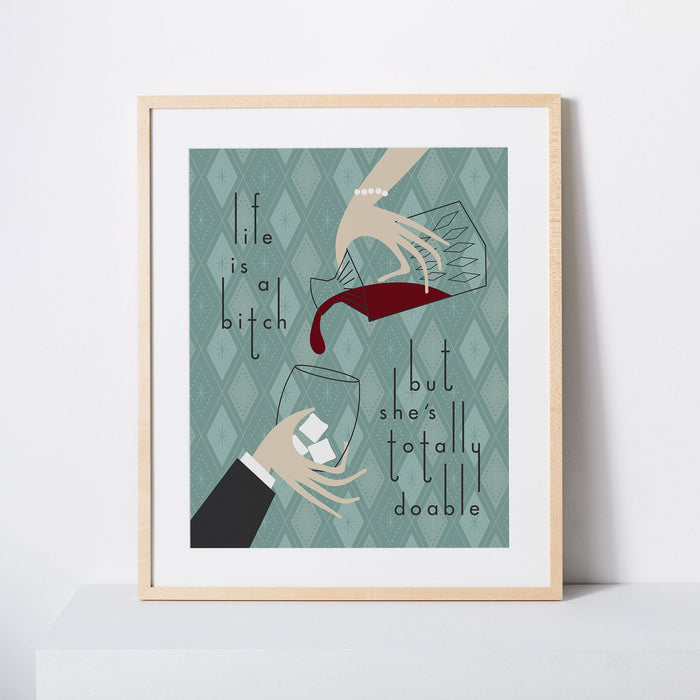 mid-century modern cocktail art