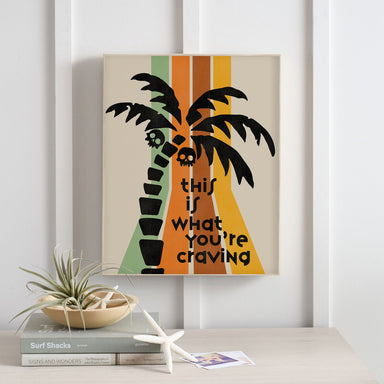 retro coastal palm tree wall art