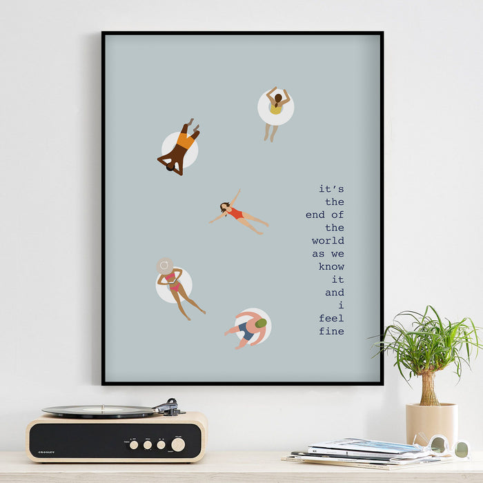 people swimming poster art