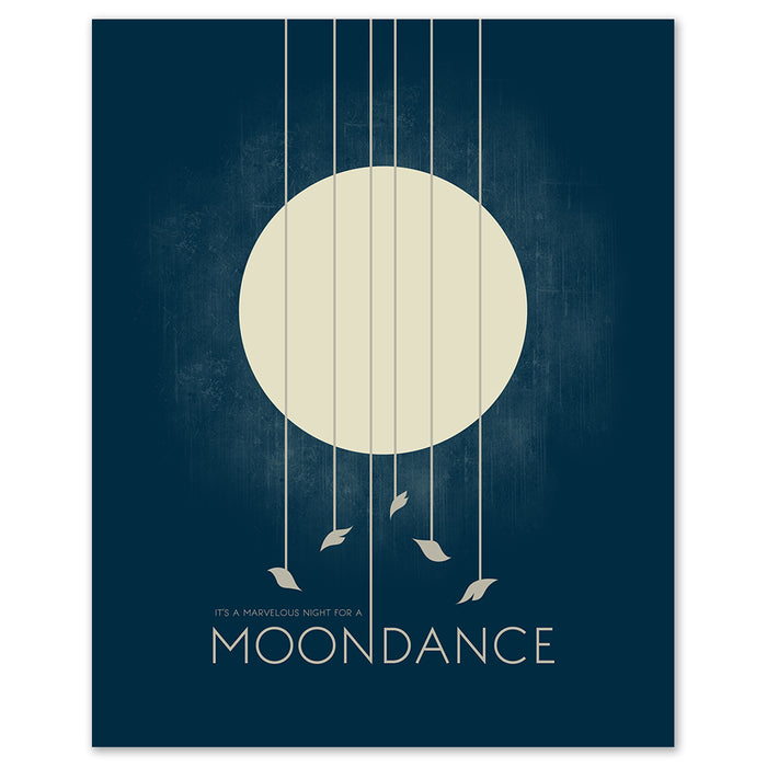 Moondance | Van Morrison song lyric wall art music poster