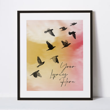 Personalized Birds In Flight Song Lyric Art Print