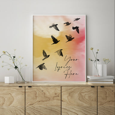 Personalized Birds In Flight Song Lyric Art Print