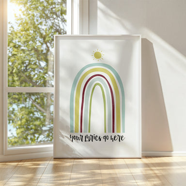 Personalized Rainbow Song Lyric Art Print or Canvas Wrap