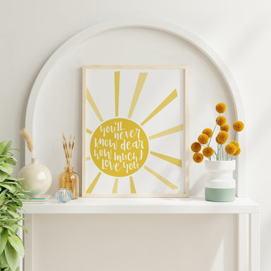 You Are My Sunshine song lyric wall art music poster